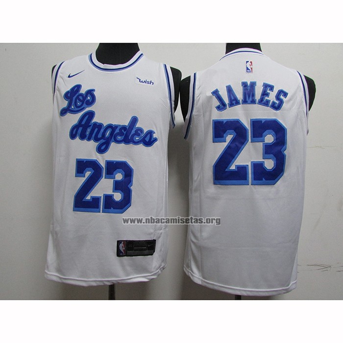 Camiseta Los Angeles Lakers Lebron James NO 23 Classic 2019-20 Blanco